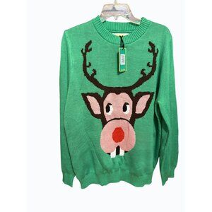 Ugly Christmas Sweater w/reindeer - NEW from Tipsy Elves - Unisex Men's Large
